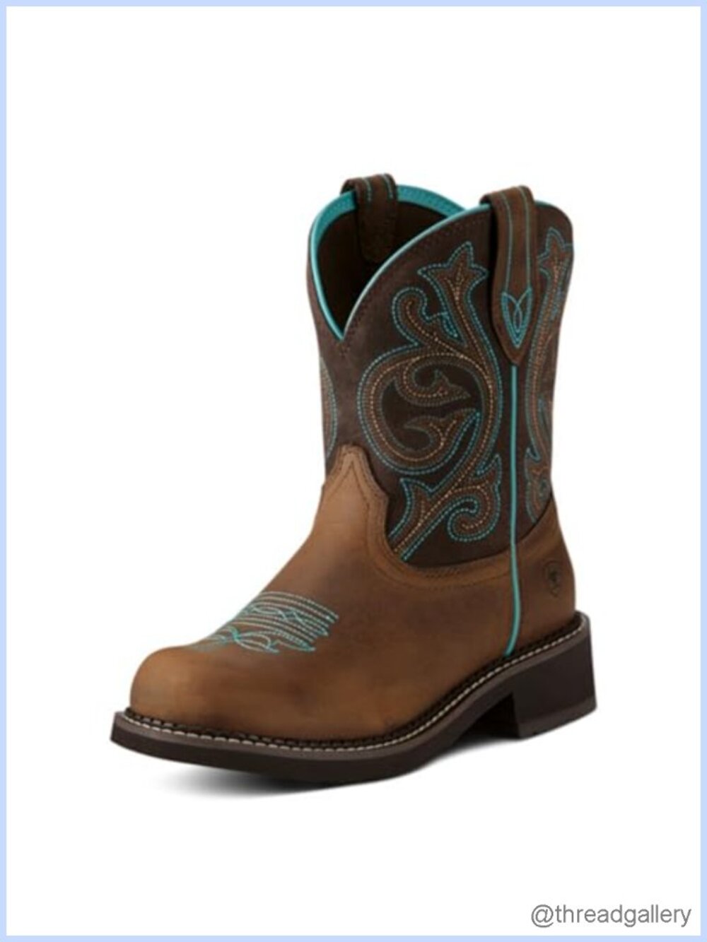 Western Cowgirl Boots Leather Mid-Calf Round Toe Block Heel Work